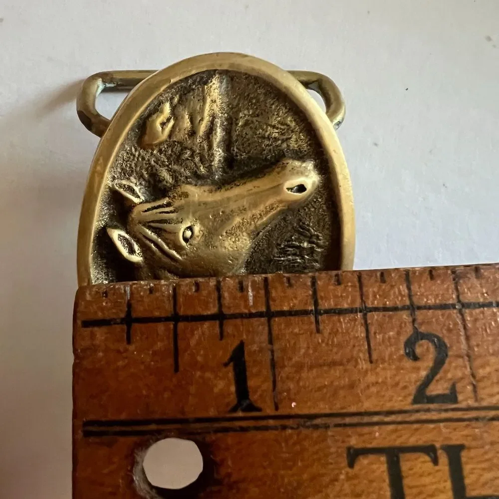 Vintage Belt Buckle Brass Horse Head BTS Equestrian